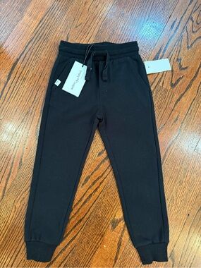 Kids Black Drawstring Joggers by Miles the Label Sz 4 NWT